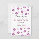 Buttonnen en Bows Birthday Uitnodiging (Voorkant)