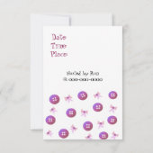 Buttonnen en Bows Birthday Uitnodiging (Achterkant)