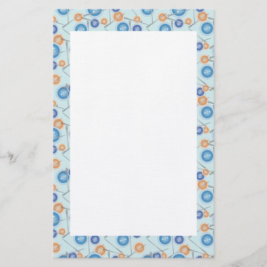 Buttonnen en naaigarens briefpapier (Voorkant)