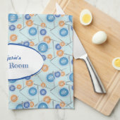 Buttonnen en naaigarnenaalden, op maat gesneden theedoek (Quarter Fold)