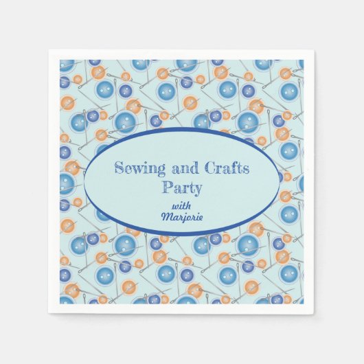Buttonnen en naalden Aangepaste naaigartspartij Servet (Voorkant)