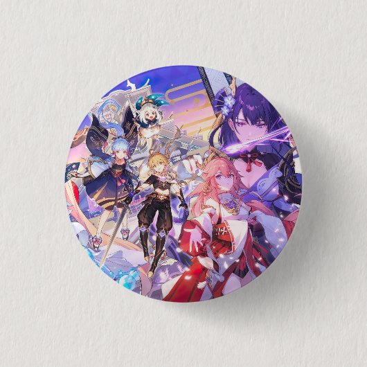 Buttonnen Genshin Xiao Hu Tao Childe Shogun Game Ronde Button 3,2 Cm (Voorkant)