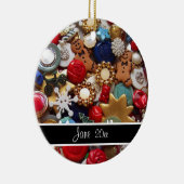 Buttonnen Gingerbread Heren Kerstboom Keramisch Ornament (Rechts)