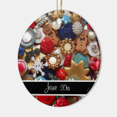 Buttonnen Gingerbread Heren Kerstboom Keramisch Ornament (Links)