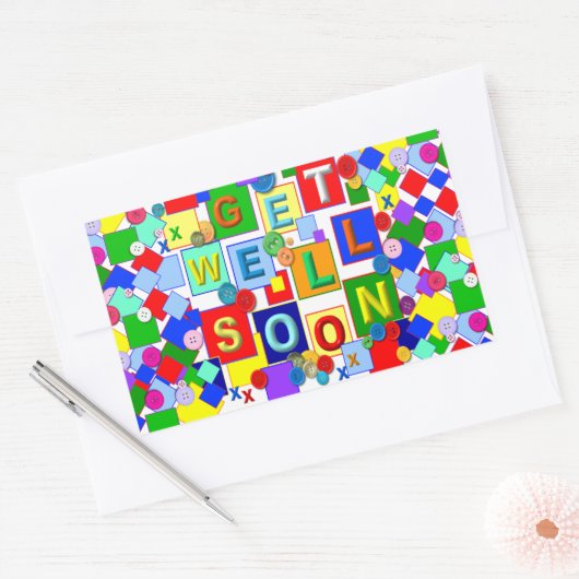 BUTTONNEN ~ Goed netjes maken Rechthoekige Sticker (Envelop)