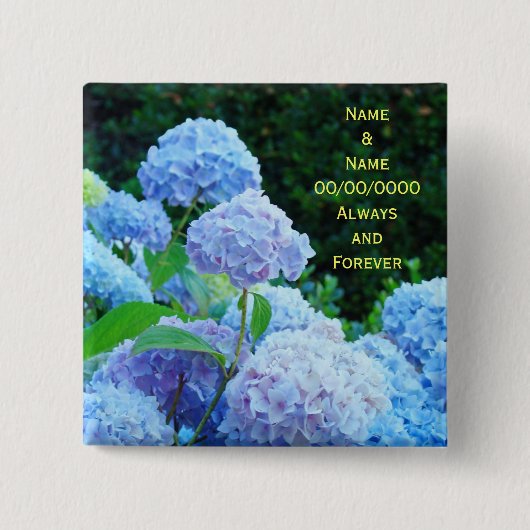 Buttonnen houden van zijn en haar naam bruiloft Da Vierkante Button 5,1 Cm (Voorkant)