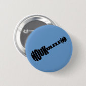Buttonnen - Houkulele Logo - Blue Round Ronde Button 5,7 Cm (Voorkant /achterkant)