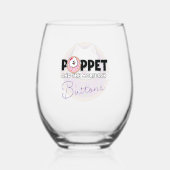 Buttonnen in een donut wijnglas zonder voet (Achterkant)