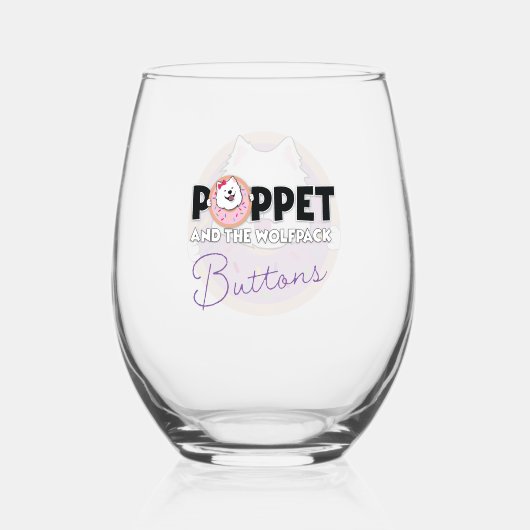 Buttonnen in een donut wijnglas zonder voet (Achterkant)