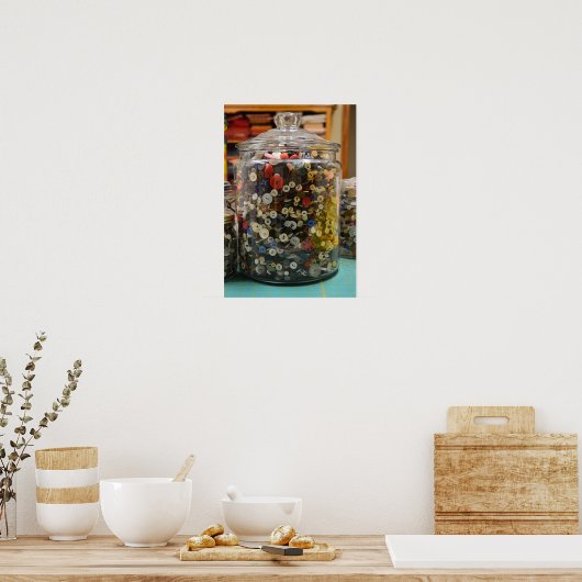 Buttonnen in een pot Poster (Keuken)
