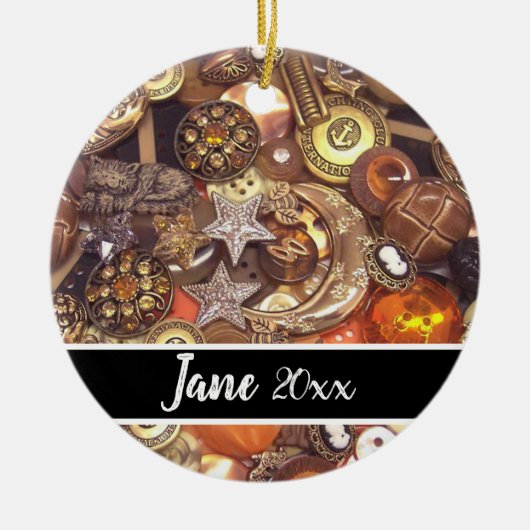 Buttonnen in hemelse Design en kleuren Keramisch Ornament (Voorkant)