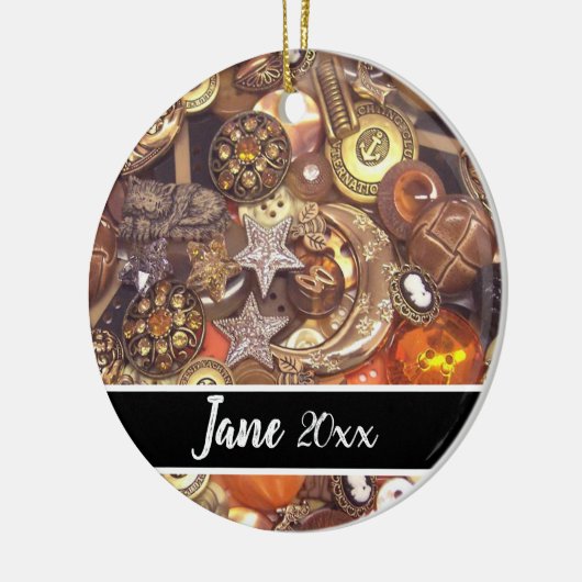 Buttonnen in hemelse Design en kleuren Keramisch Ornament (Links)