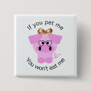 Buttonnen inzake dierenrechten vierkante button 5,1 cm