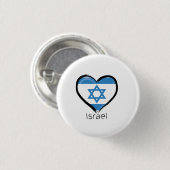Buttonnen Israel Flag Heart Love Ronde Button 3,2 Cm (Voorkant /achterkant)