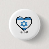 Buttonnen Israel Flag Heart Love Ronde Button 3,2 Cm (Voorkant)