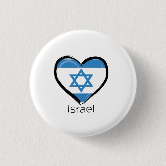 Buttonnen Israel Flag Heart Love Ronde Button 3,2 Cm (Voorkant)