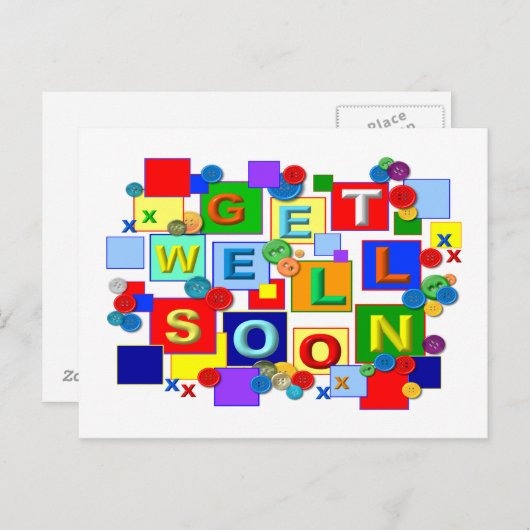 BUTTONNEN krijgen goed Briefkaart (Voorkant / Achterkant)