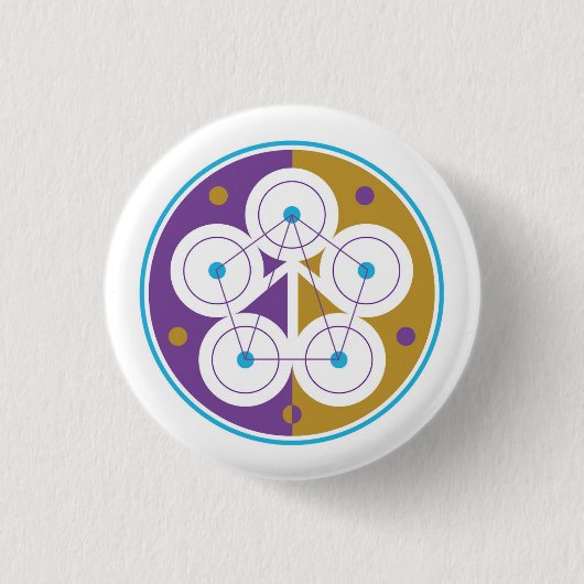 Buttonnen met Groepsafstemming Symbool Ronde Button 3,2 Cm (Voorkant)