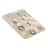 Buttonnen met witte parel en diamant Quinceañera Magneet (Rechterzijde)