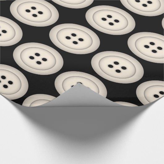 Buttonnen Minimalistisch modern puntenpatroon - zw Cadeaupapier (Hoek)