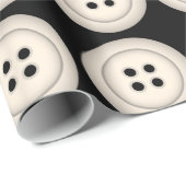 Buttonnen Minimalistisch modern puntenpatroon - zw Cadeaupapier (Rol Hoek)