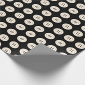 Buttonnen Minimalistisch modern puntenpatroon - zw Cadeaupapier (Hoek)