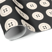 Buttonnen Minimalistisch modern puntenpatroon - zw Cadeaupapier (Rol Hoek)