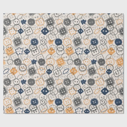 Buttonnen naaigarens cadeaupapier (Vlak)