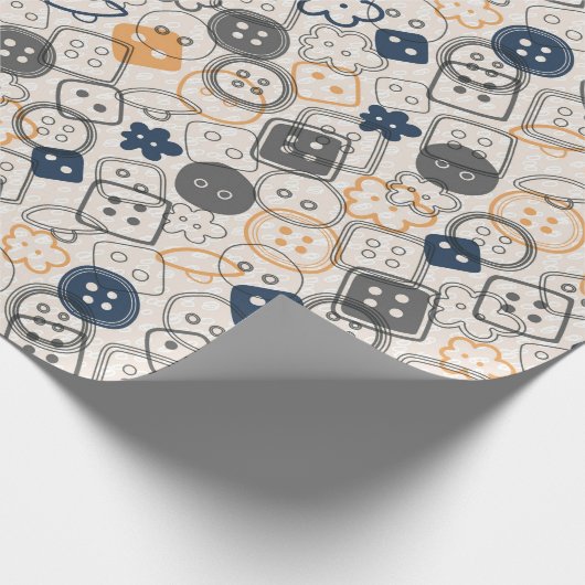 Buttonnen naaigarens cadeaupapier (Hoek)