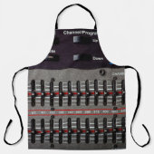 Buttonnen op een geluidsmixer in een opnamestudio. schort (Voorkant)