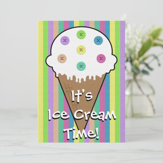 Buttonnen op uitnodiging van Ice Cream op zaterdag (Staand voorkant)
