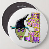 Buttonnen, pinnen - Halloween heks Ronde Button 6,0 Cm (Voorkant /achterkant)