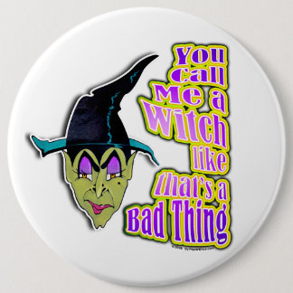 Buttonnen, pinnen - Halloween heks Ronde Button 6,0 Cm
