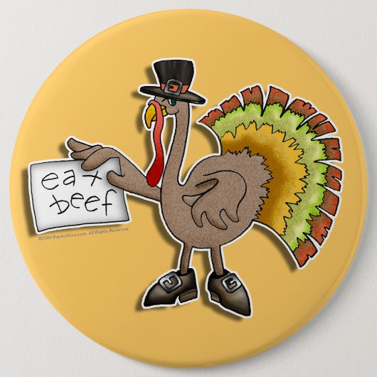 Buttonnen, spelden, badges - Thanksgiving Turkije Ronde Button 6,0 Cm (Voorkant)