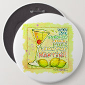 Buttonnen, spelden - Lemon Drop Martini Ronde Button 6,0 Cm (Voorkant /achterkant)