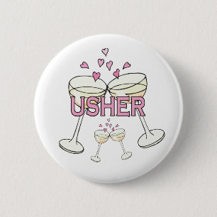 Buttonnen Usher Wedding ID Ronde Button 5,7 Cm