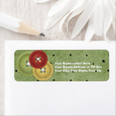 Buttonnen vakantie retour adreslabels etiket (Insitu)