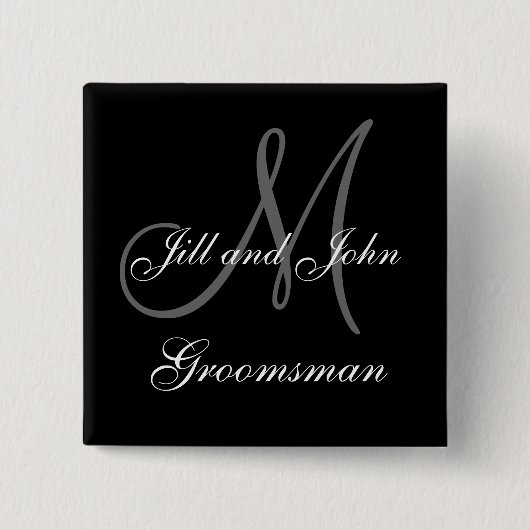 Buttonnen van Aangepaste Groomsman Weddenschap Vierkante Button 5,1 Cm (Voorkant)