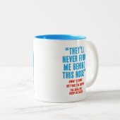 Buttonnen van de clown tweekleurige koffiemok (Voorkant rechts)