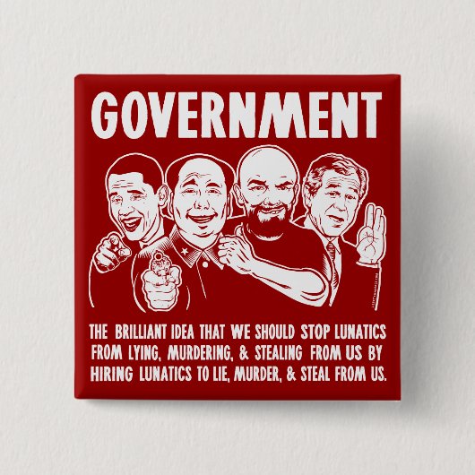 Buttonnen van de overheid vierkante button 5,1 cm (Voorkant)