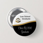 Buttonnen van de rechtenschool Afstuderen Ronde Button 5,7 Cm (Voorkant /achterkant)
