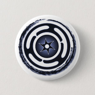 Buttonnen van hak (blauw) ronde button 5,7 cm