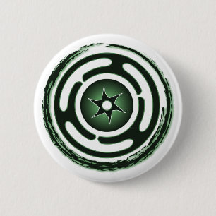 Buttonnen van het hak (groen) ronde button 5,7 cm