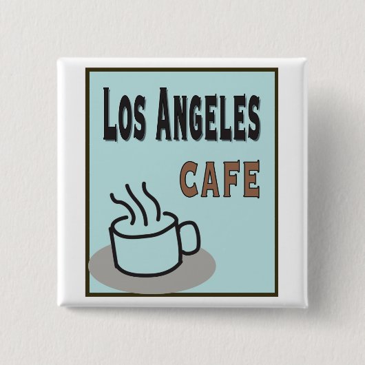 Buttonnen van Los Angeles Cafe Vierkante Button 5,1 Cm (Voorkant)