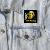 Buttonnen van Lysander Spooner Voluntaryisme Vierkante Button 5,1 Cm (In situ)