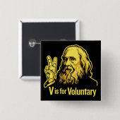 Buttonnen van Lysander Spooner Voluntaryisme Vierkante Button 5,1 Cm (Voorkant /achterkant)