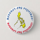 Buttonnen van Mabuhay ang Pilipinas Ronde Button 5,7 Cm (Voorkant)