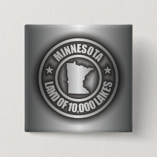 Buttonnen van "Minnesota Steel" Vierkante Button 5,1 Cm