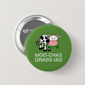 Buttonnen van Moo-chas Grass-ias (Muchas Gracias) Ronde Button 5,7 Cm (Voorkant /achterkant)