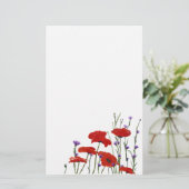 Buttonnen van papavers en bachelor briefpapier (Staand voorkant)